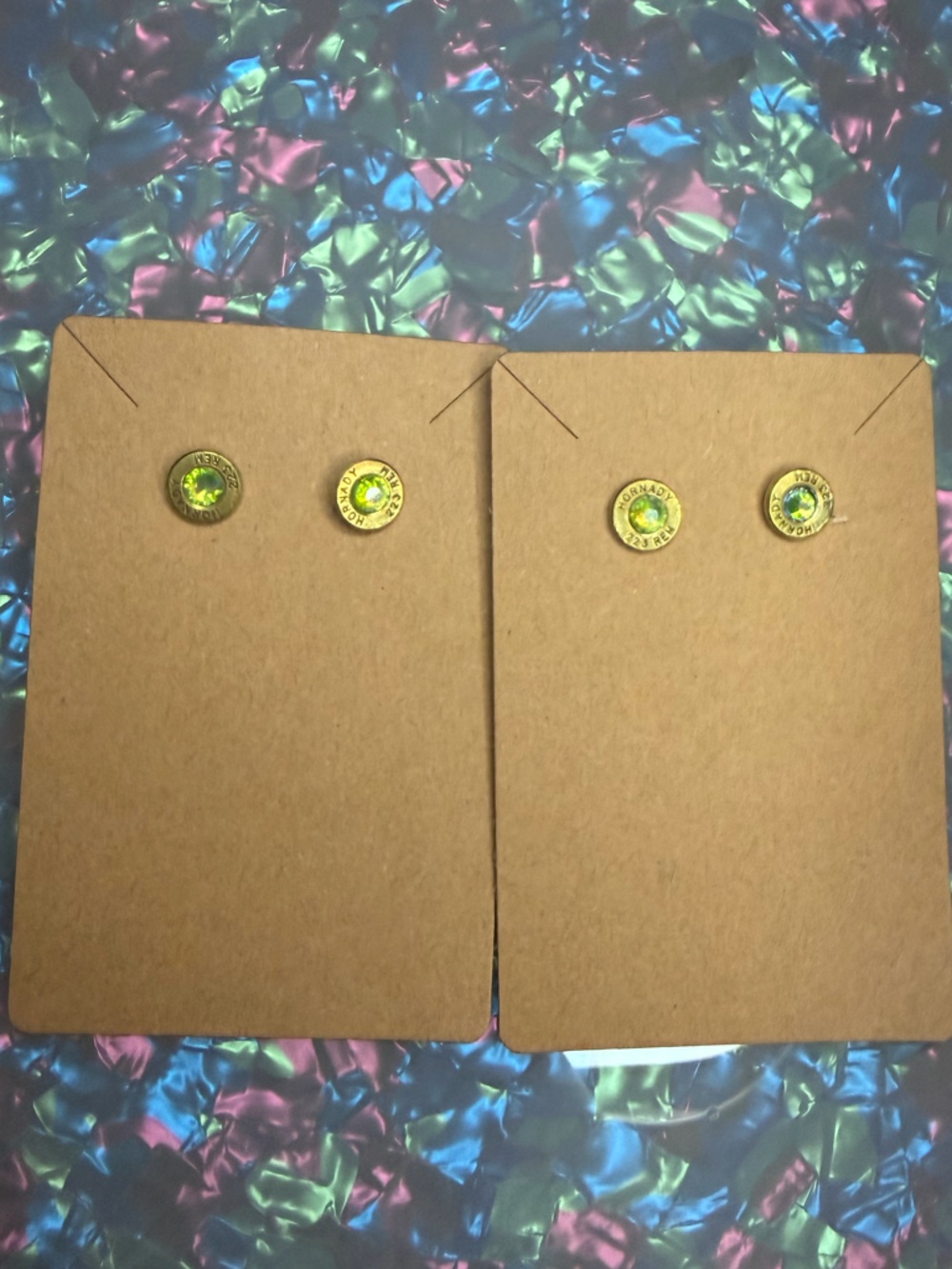 223 Green Bullet Earrings